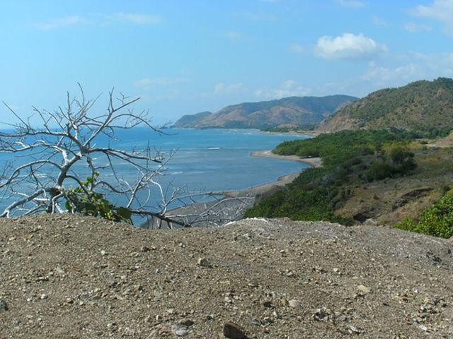 Cuba south coast road, the Caribbean sea and Sierra Maestra range panoramic view, Turquino National Park, Granma, Cuba.