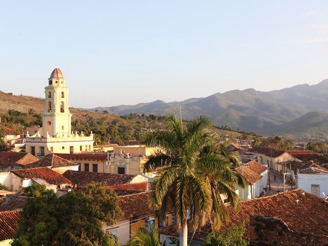 Trinidad old city and The Escambray mountains panoramic view.