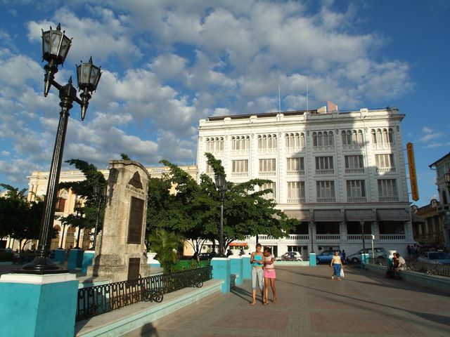 Casa Granda hotel and Céspedes central park panoramic view, Santiago de Cuba city