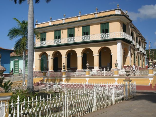 Romantic museum at Trinidad mayor square panoramic view