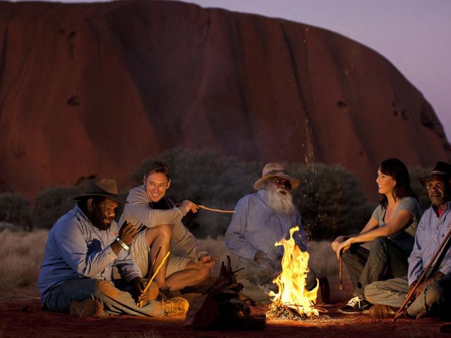 AYERS ROCK (Uluru-Kata Tjuta National Park) panoramic view, Australia. LUXURY AUSTRALIA Private Tour.