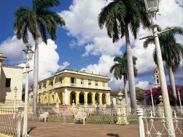Romantic museum at Trinidad mayor square panoramic view