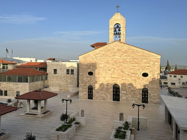 St. George's Church panoramic view, Madaba, Jordan. 