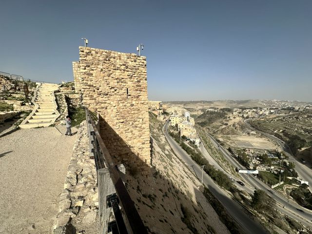Karak Castle panoramic view, a magnificent fortress located in al-Karak, Jordan.