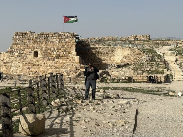 Karak Castle panoramic view, a magnificent fortress located in al-Karak, Jordan.