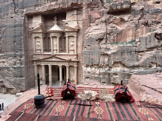 Petra Archaeological Site panoramic view, Wadi Musa, Jordan. 