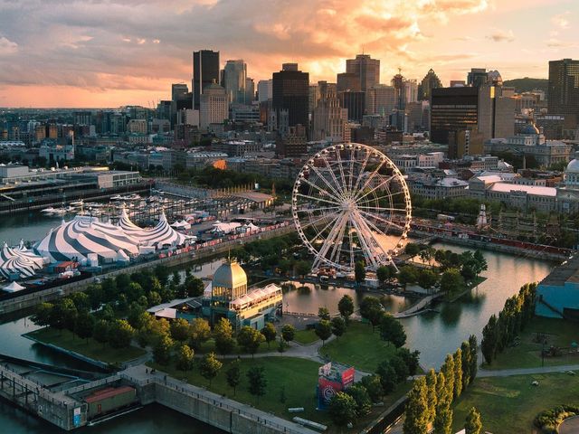 The old port of Montreal city panoramic view, MONTREAL, Quebec province, Canada.