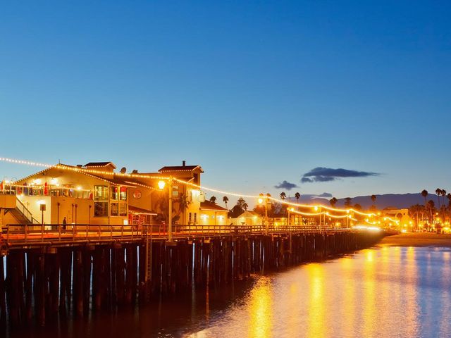 Stearns Wharf Santa Barbara Pier panoramic view, SANTA BARBARA, California state, United States of America.