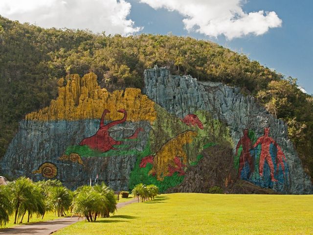 The Prehistory Mural panoramic view, Viñales, Pinar del Río, Cuba.