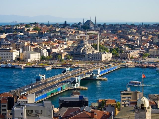 The Bosporus or Bosphorus; also known as The Strait of Istanbul; Turkish.