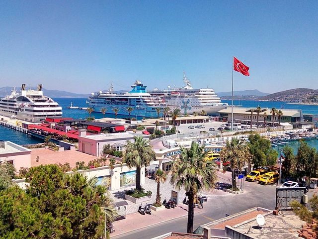 Kusadasi city panoramic view, Mediterranean Region, Turkey.