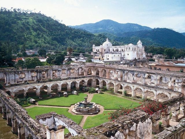 Convent of Santa Clara panoramic view, Antigua Guatemala old city, Guatemala