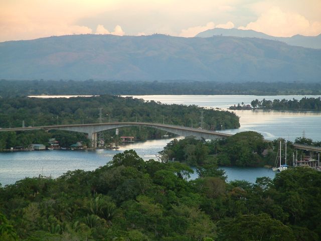 Río Dulce bridge panoramic view, Guatemala