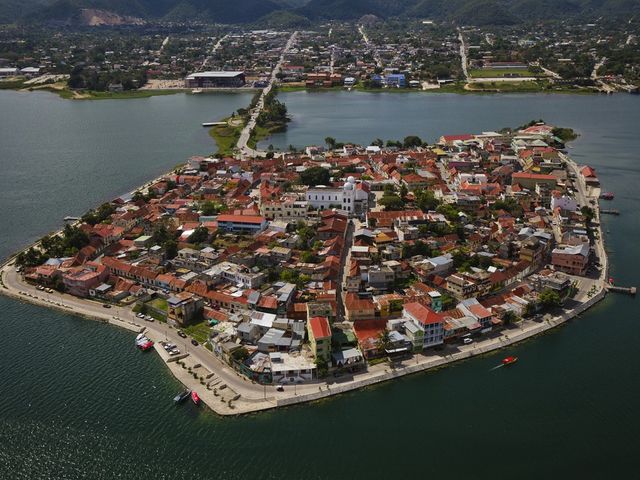 Flores city panoramic view, Guatemala
