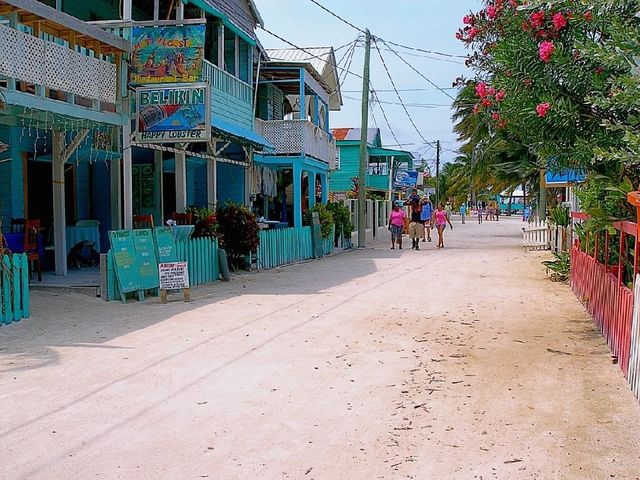 Caye Caulker town panoramic view, Belize