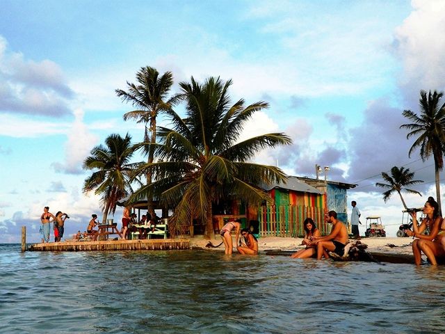 Caye Caulker town panoramic view, Belize