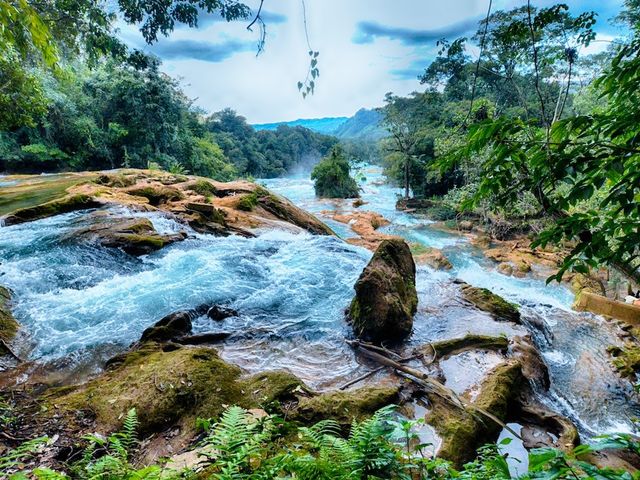 Aqua Azul panoramic view, Misol Ha, México