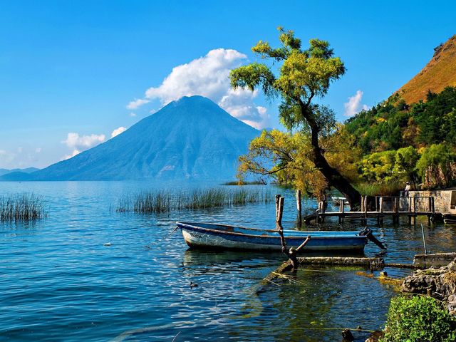 Atitlan lake panoramic view, Guatemala