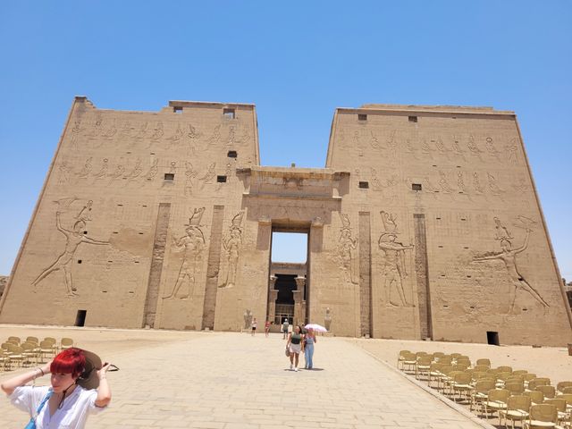 Temple of the God Horus panoramic view, Edfu, Egypt.