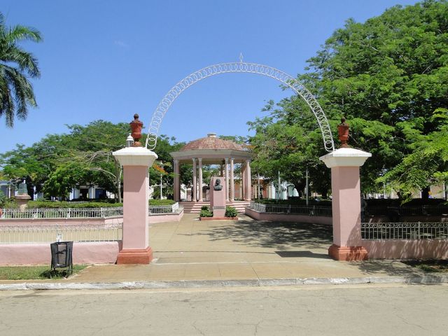 San Juan de los Remedios central park panoramic view, Remedios, Santa Clara , Cuba. MOTORCYCLE TOUR FROM HAVANA TO VARADERO.