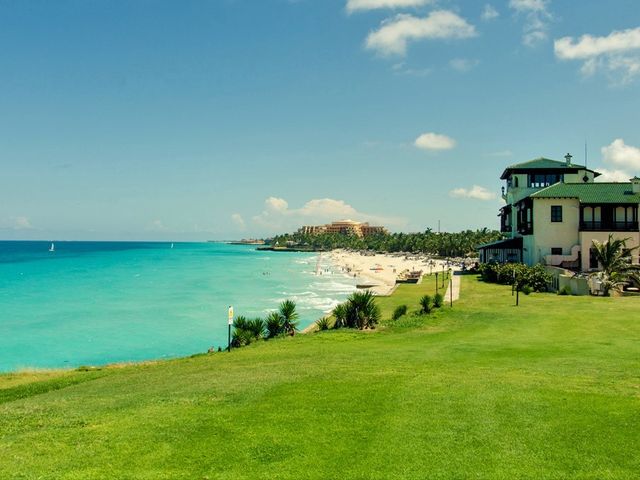 Varadero beach panoramic view, Matanzas, Cuba. MOTORCYCLE TOUR FROM HAVANA TO VARADERO.