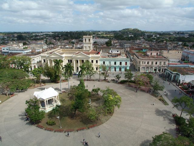 Leoncio Vidal central park panoramic view, Santa Clara city