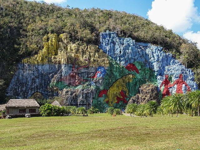 The Prehistory Mural panoramic view, Viñales, Pinar del Río, Cuba.