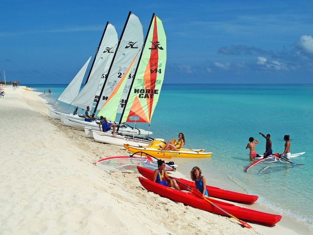 Varadero beach panoramic view, Matanzas, Cuba. MOTORCYCLE TOUR FROM HAVANA TO CIENFUEGOS.