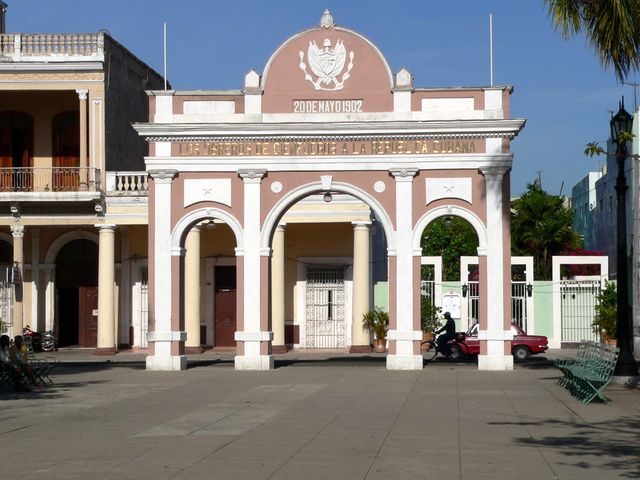 The central park panoramic view, Cienfuegos city, Cuba. MOTORCYCLE TOUR FROM HAVANA TO CIENFUEGOS.