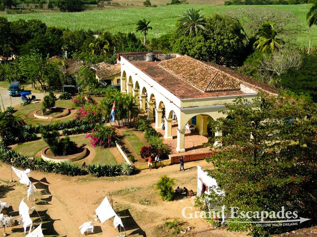Manaca Iznaga farm panoramic view, Trinidad, Sanctí Spíritus, Cuba. MOTORCYCLE TOUR FROM HAVANA TO CIENFUEGOS.