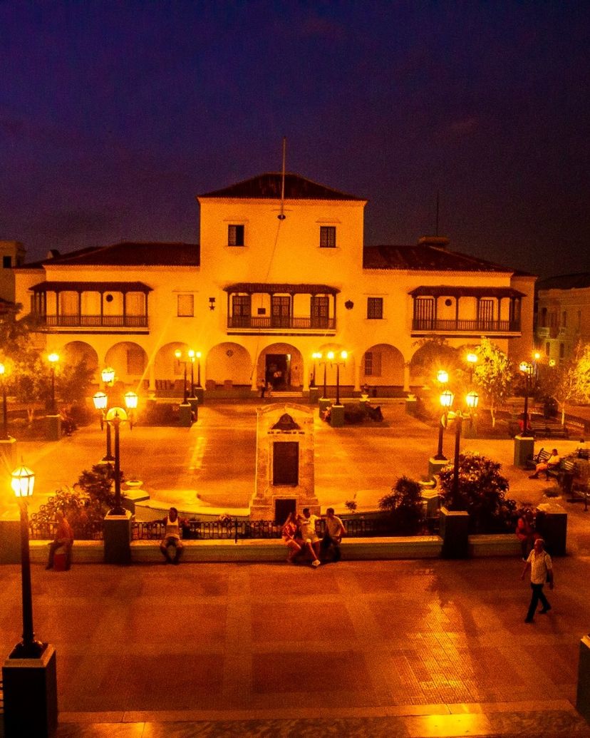 The Cespedes central park panoramic view, Santiago de Cuba, Cuba.