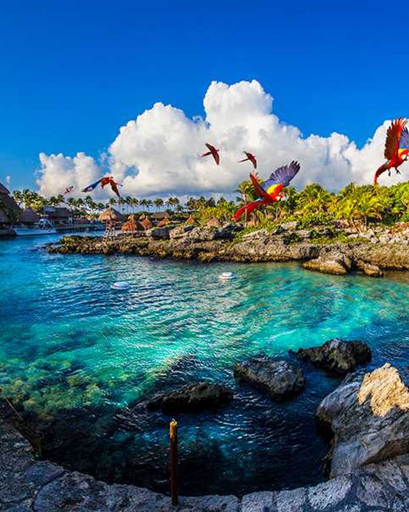 Xcaret Park, a place to have fun with its attractive attractions. Yucatan Peninsula, Mexico.