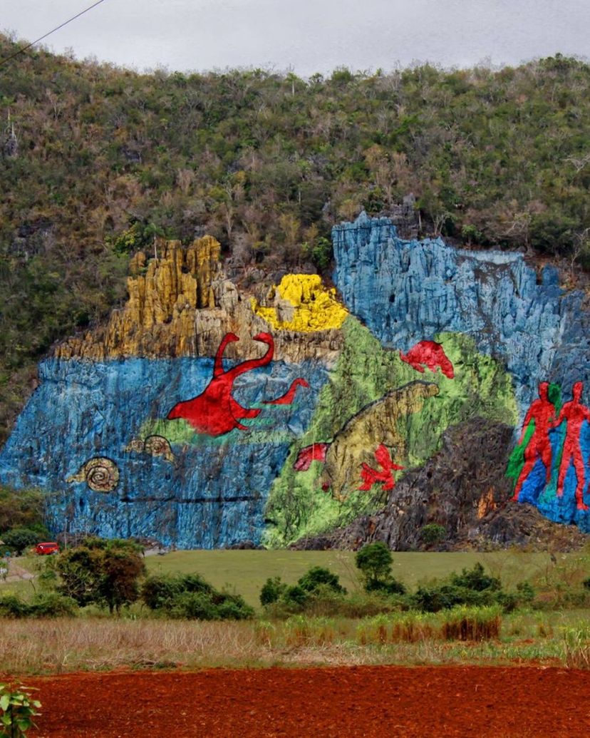 The Prehistory Mural panoramic view, Viñales Valley, Pinar del Río, Cuba.