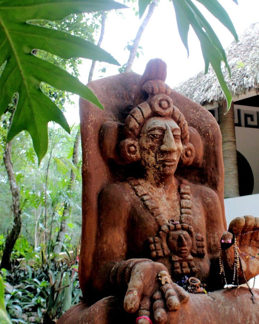 Statues of the Mayan ancestors, located at Chichen Itza Archaeological Site, Cancun. Mexico, Yucatan Peninsula.
