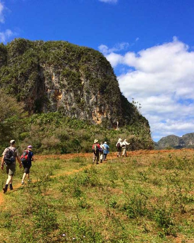 Hiking tour Through the Valle del Silencio, Viñales valley National Park, declared a Cultural Heritage Site by UNESCO, Pinar del Río