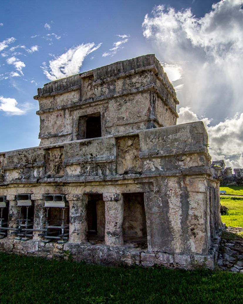 "Temple of the Frescos" in Tulum Archaeological Zone. Tulum, Mexico.
