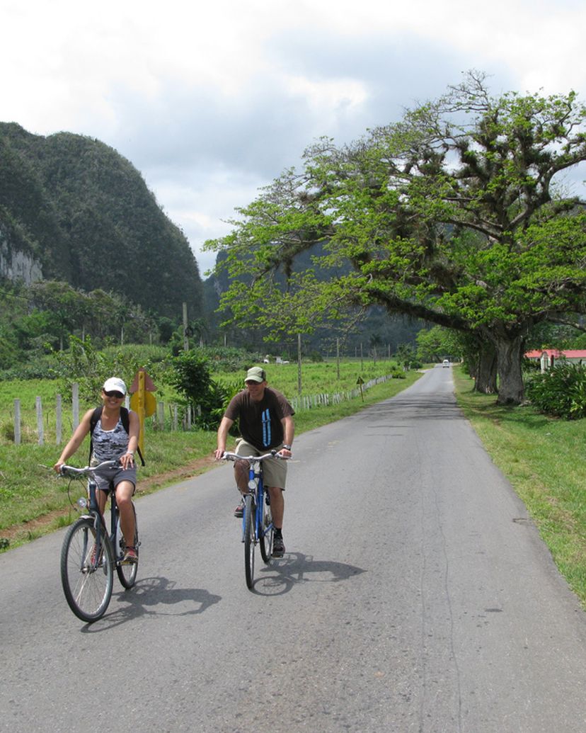 Cycling tour an Amazing Loop, Viñales valley National Park, declared a Cultural Heritage Site by UNESCO, Pinar del Río