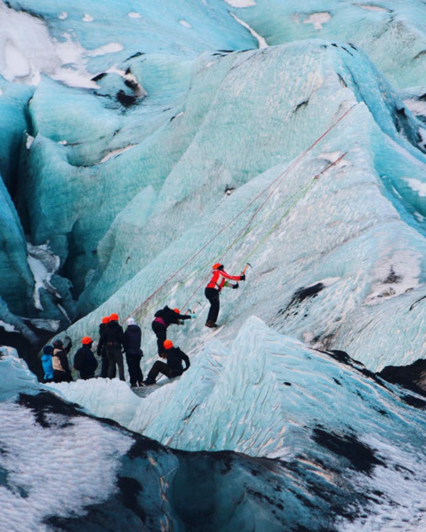 Amazing ice-walk on Sólheimajökull glacier, Iceland.