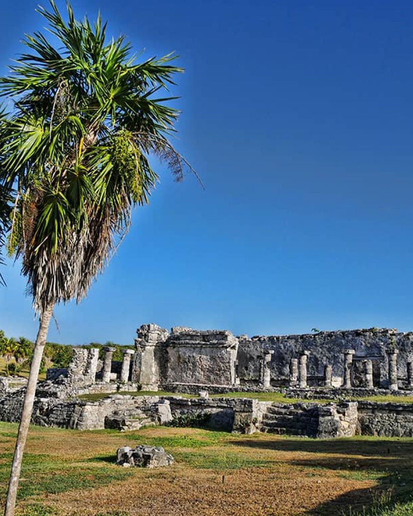 View of Tulum Archaeological Site, vestiges of ancient civilizations. Yucatan Peninsula, Mexico.