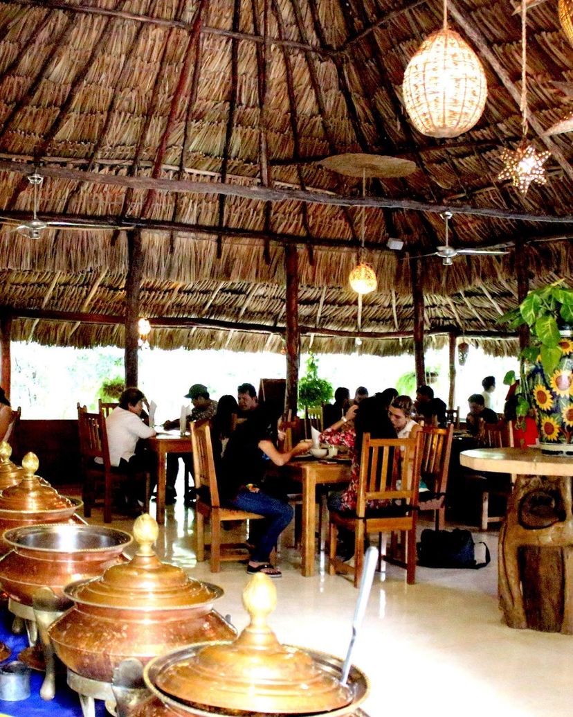 Buffet restaurant in Chichen Adventure, with numerous typical Yucatecan dishes.