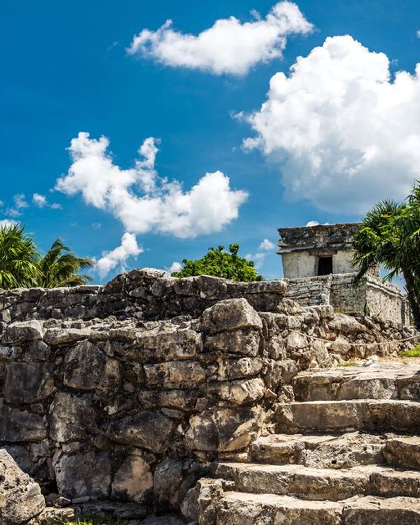 Tulum Archaeological Site, vestiges of ancient civilizations. Yucatan Peninsula, Mexico.