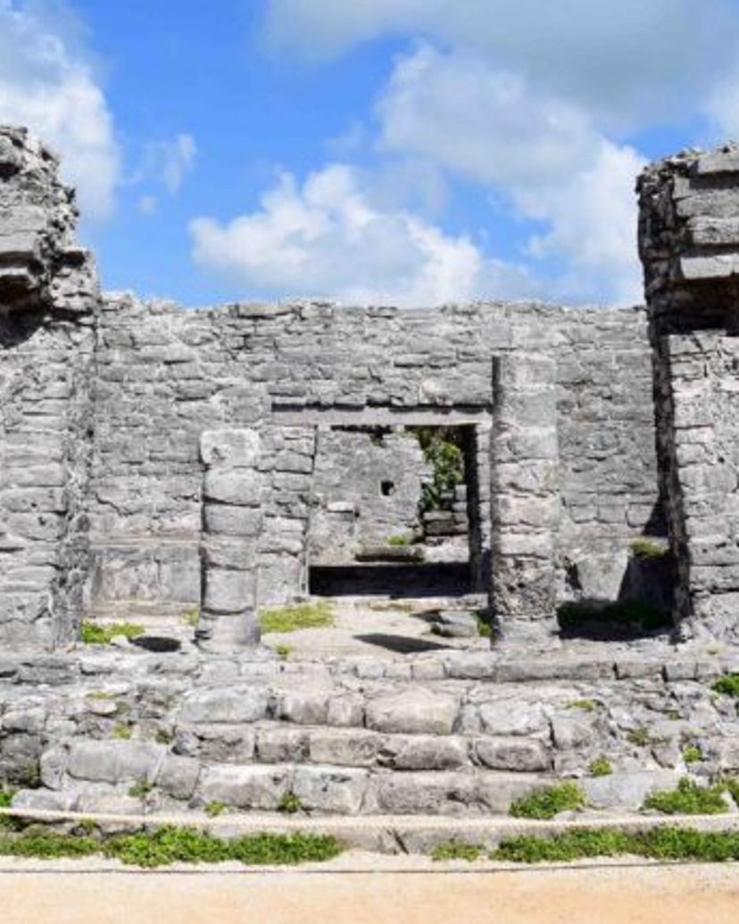 "Temple of the Frescos" in Tulum Archaeological Zone. Tulum, Mexico.