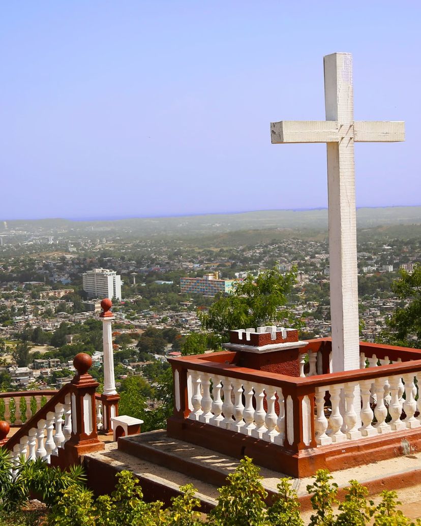Loma de la Cruz and Holguín city panoramic view, Holguín, Cuba.