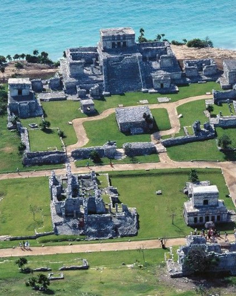 Panoramic view of Tulum Archaeological Site. Yucatan Peninsula. Mexico.