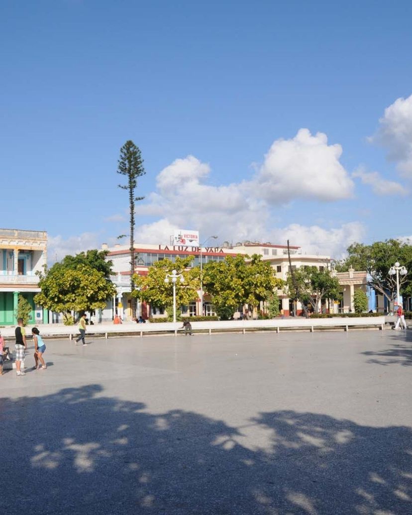 Calixto García central park panoramic view, Holguín city, Cuba.