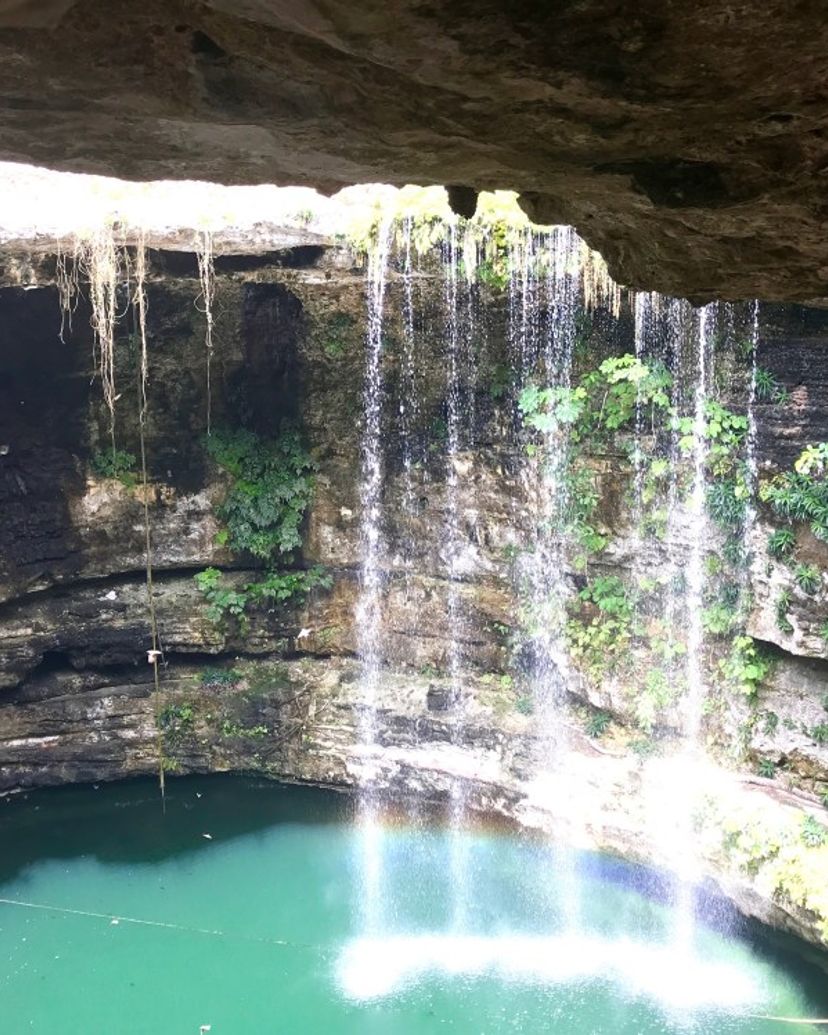 The Sacred Cenote in Chichen Itza Archaeological Zone, Cancun, Mexico.