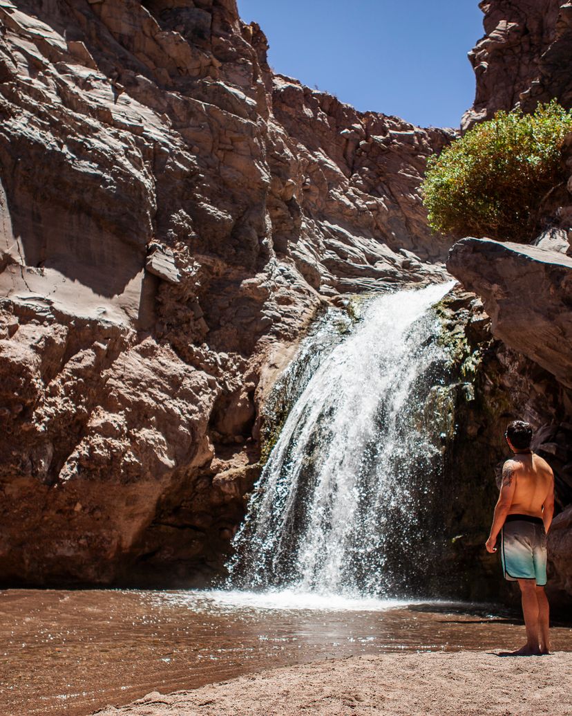 "TREKKING TO THE HIDDEN WATERFALLS + CACTUS VALLEY" PREMIUM Tour, San Pedro de Atacama, Chile. 