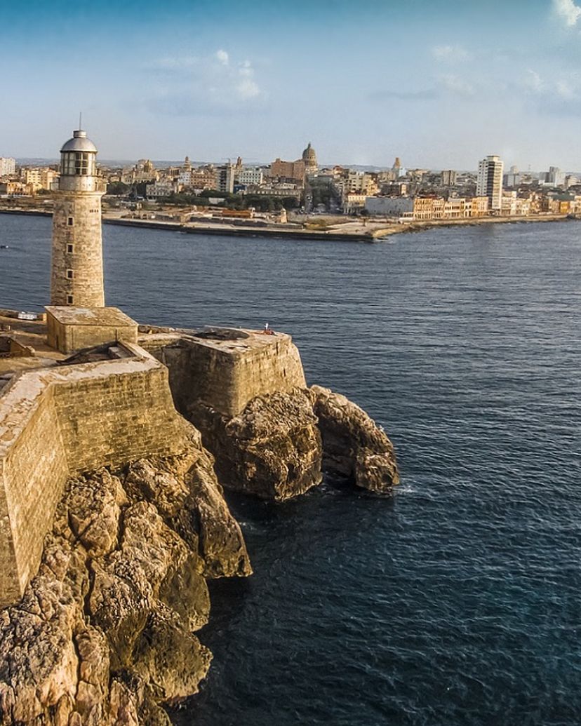 Los Tres Reyes del Morro fortress panoramic view, Havana, Cuba.