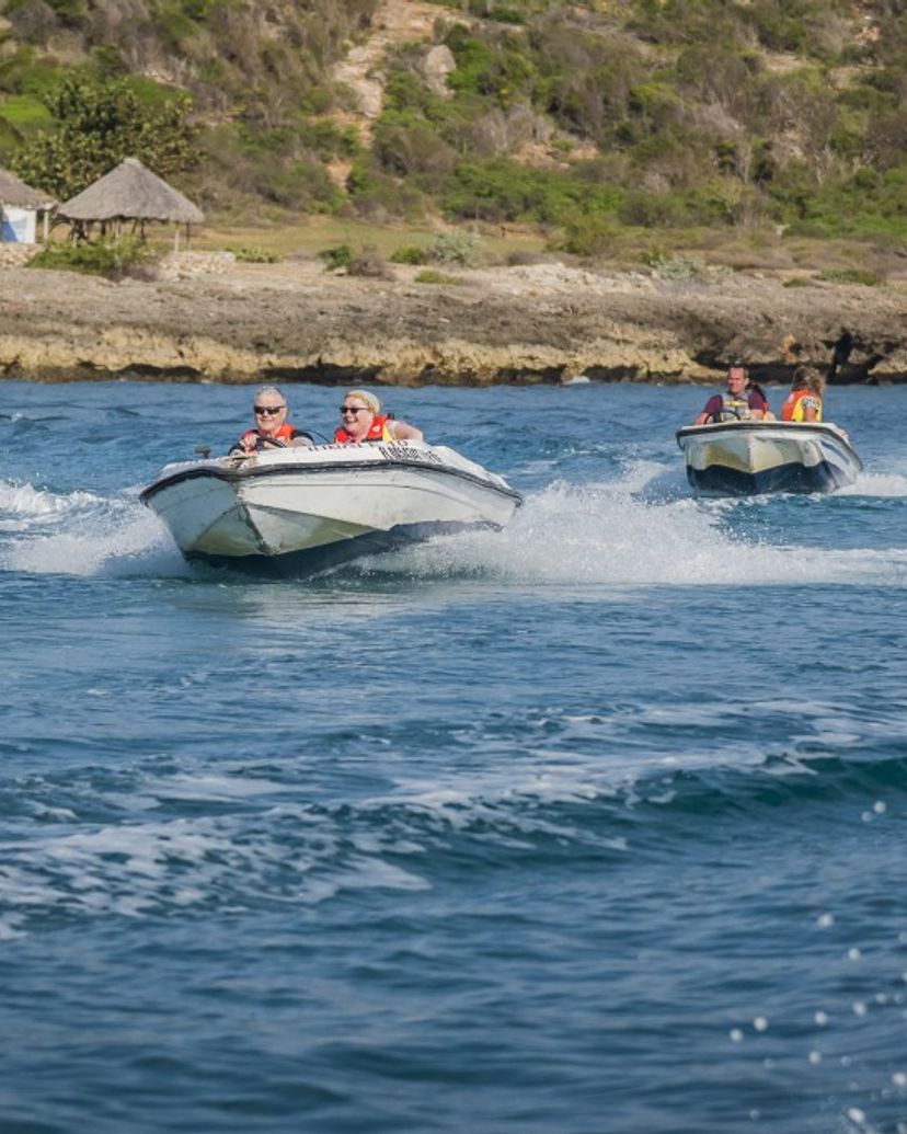 Boat adventure tour, Guardalavaca beach, Holguín, Cuba.