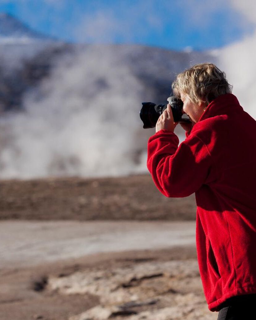 TATIO GEYSERS panoramic view, San pedro de Atacama, Chile.